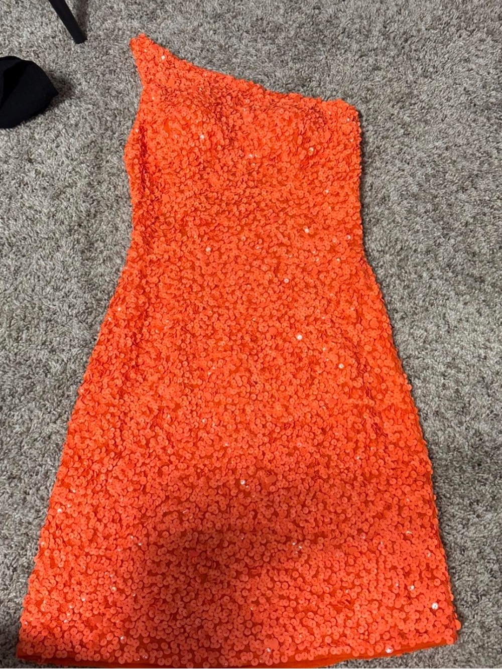 Sherri Hill Neon Orange Sequin Party Dress